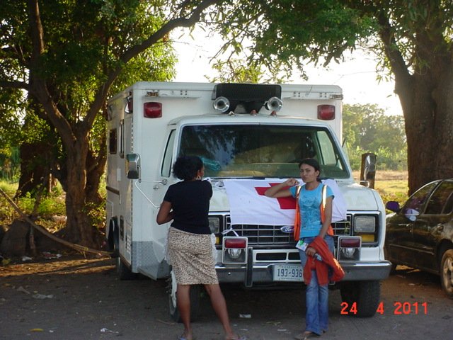 La ambulancia prestada a la Cruz Roja